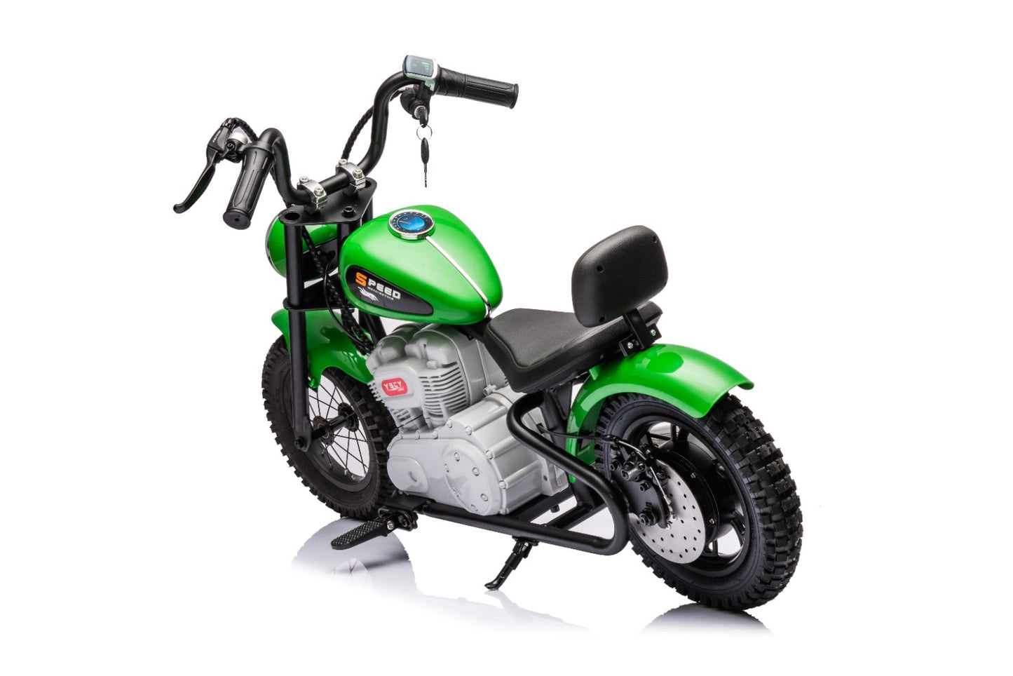 Xmas Club - 36V Electric Motor Cycle Ride On with Twist Throttle | Green - Age 7+