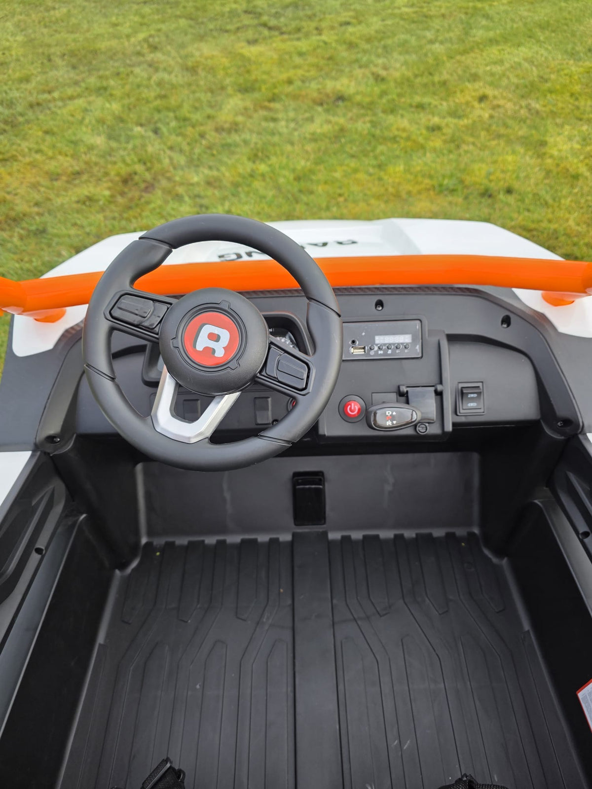 Extreme Two Seat 24V UTV Ride On Toy | White/Orange