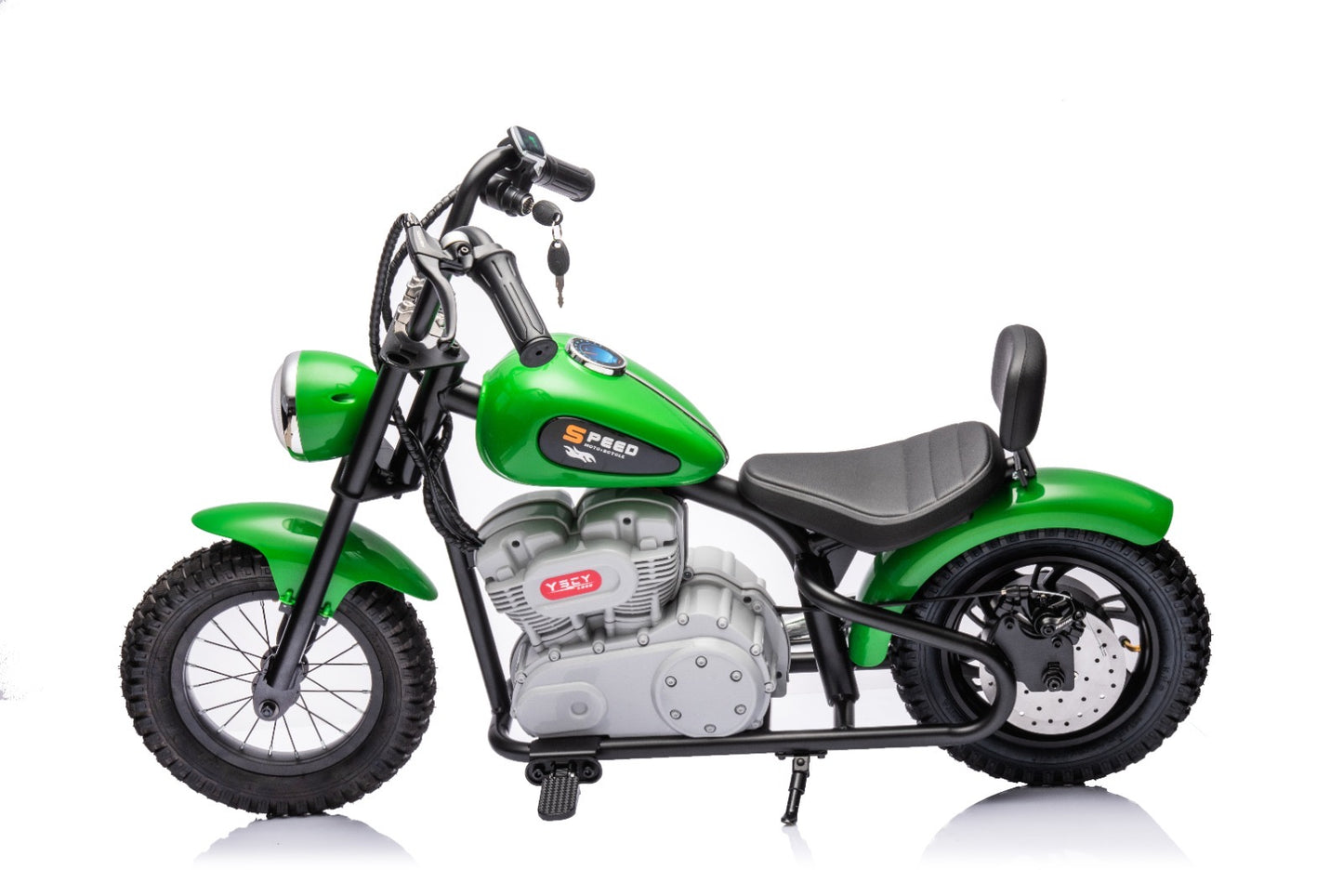 Xmas Club - 36V Electric Motor Cycle Ride On with Twist Throttle | Green - Age 7+