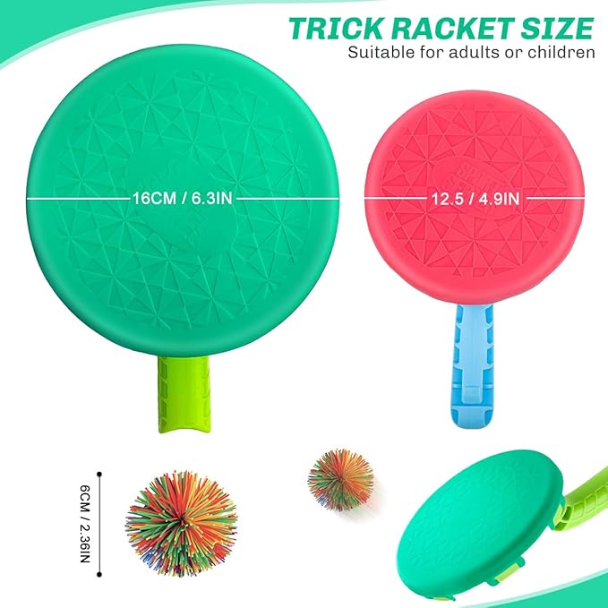 Paddle Ball & Toss Game Set for Kids – 4 Paddles & Balls – Outdoor Toy for Ages 6–12