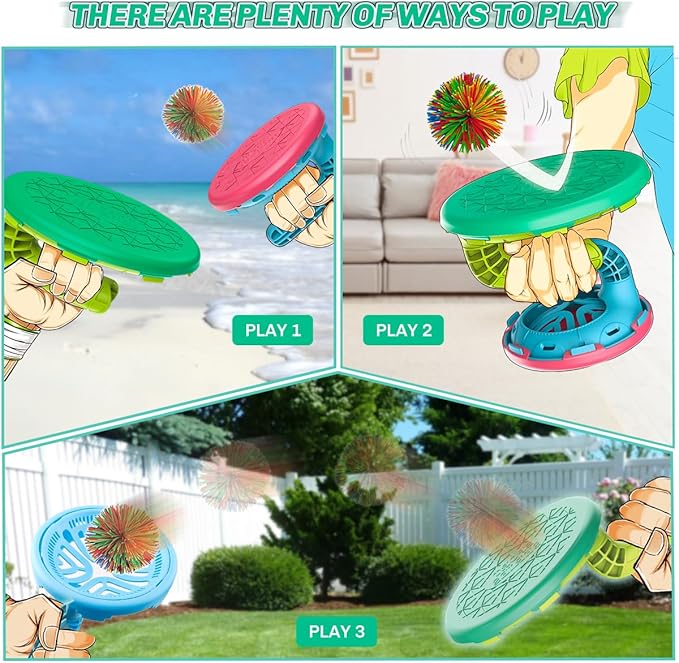 Paddle Ball & Toss Game Set for Kids – 4 Paddles & Balls – Outdoor Toy for Ages 6–12