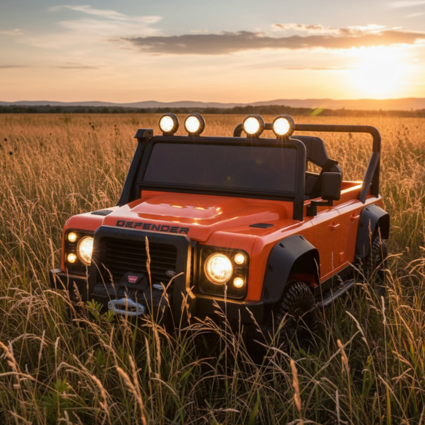 Xmas Club - Landrover Defender Official 12V Ride On | Orange