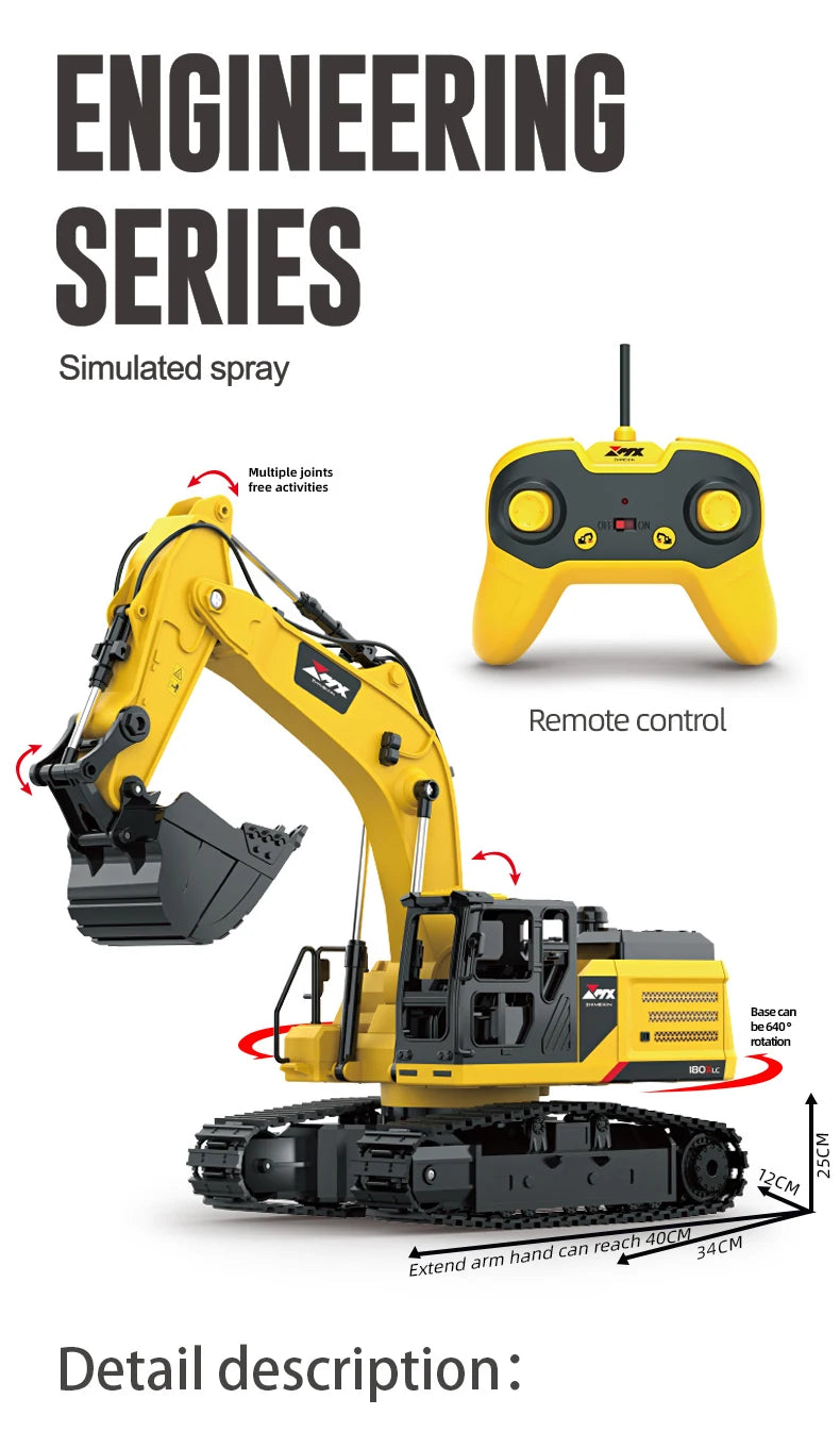 ZMX Engineering Excavator Toy with Remote Control