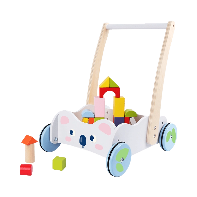 Leo & Friends Wooden Push and Pull Block Walker 12M+
