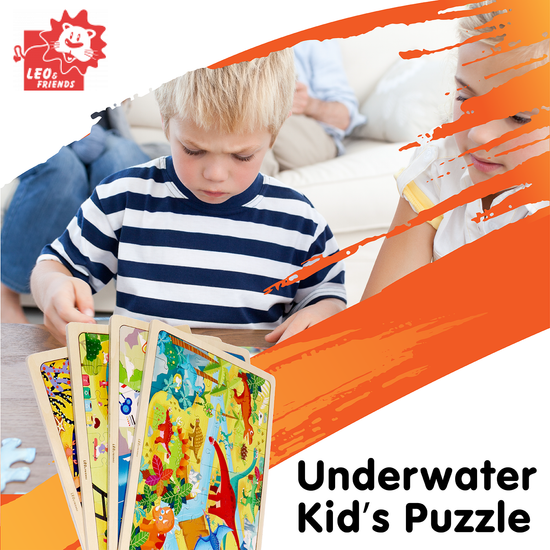 Leo & Friends 48-Piece Wooden Underwater Puzzle – Educational Ocean Scene 3-6