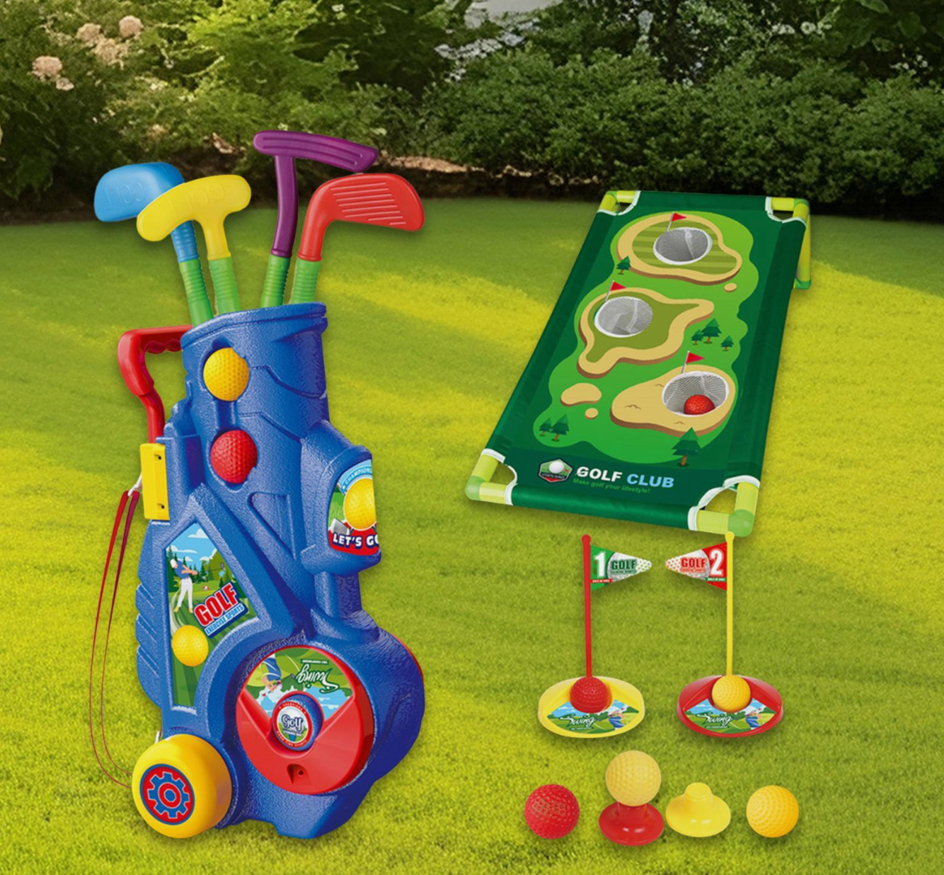 Toddlers Golf Set – Kids Golf Clubs, Putting Mat & Educational Indoor/Outdoor Golf Game