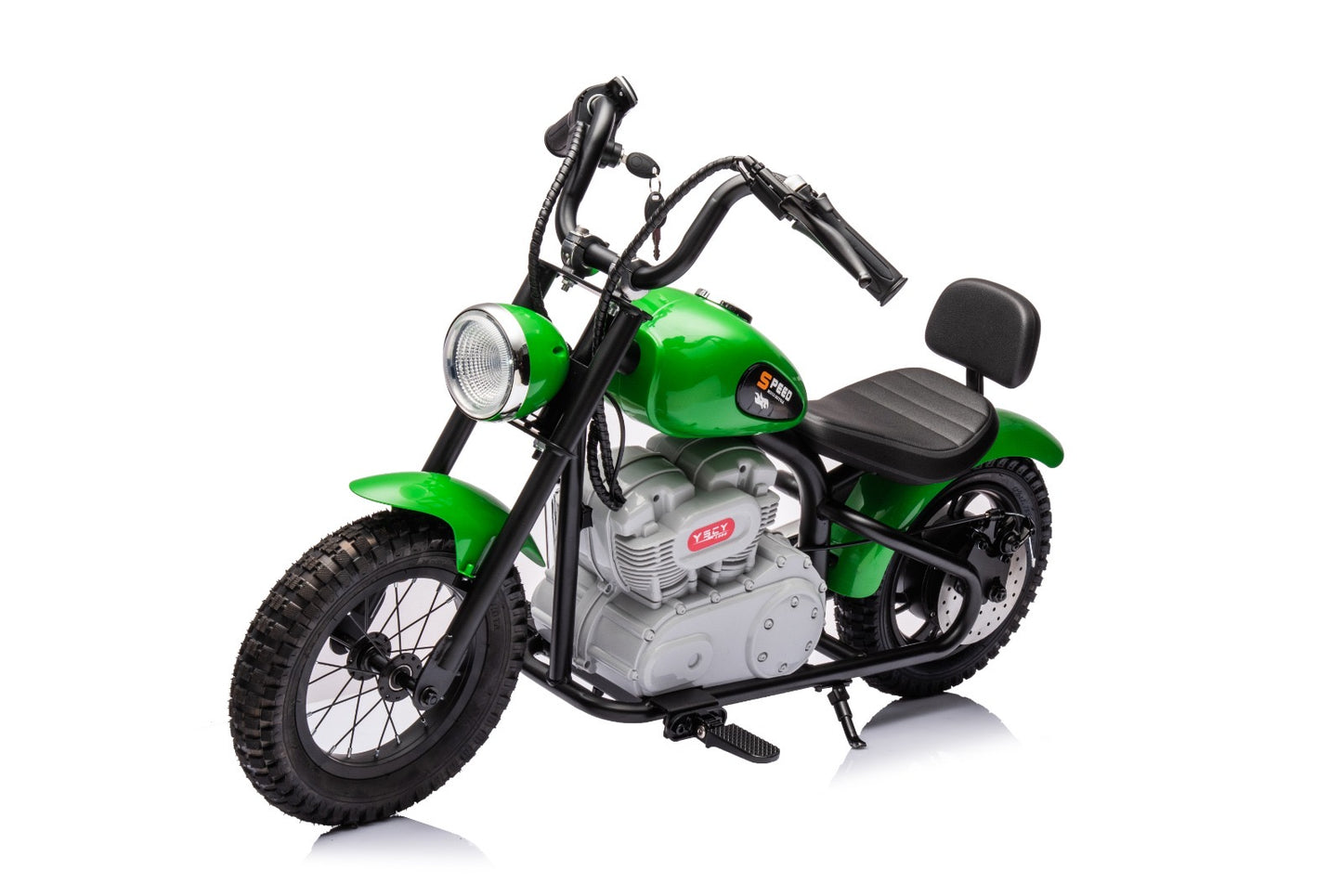 Xmas Club - 36V Electric Motor Cycle Ride On with Twist Throttle | Green - Age 7+