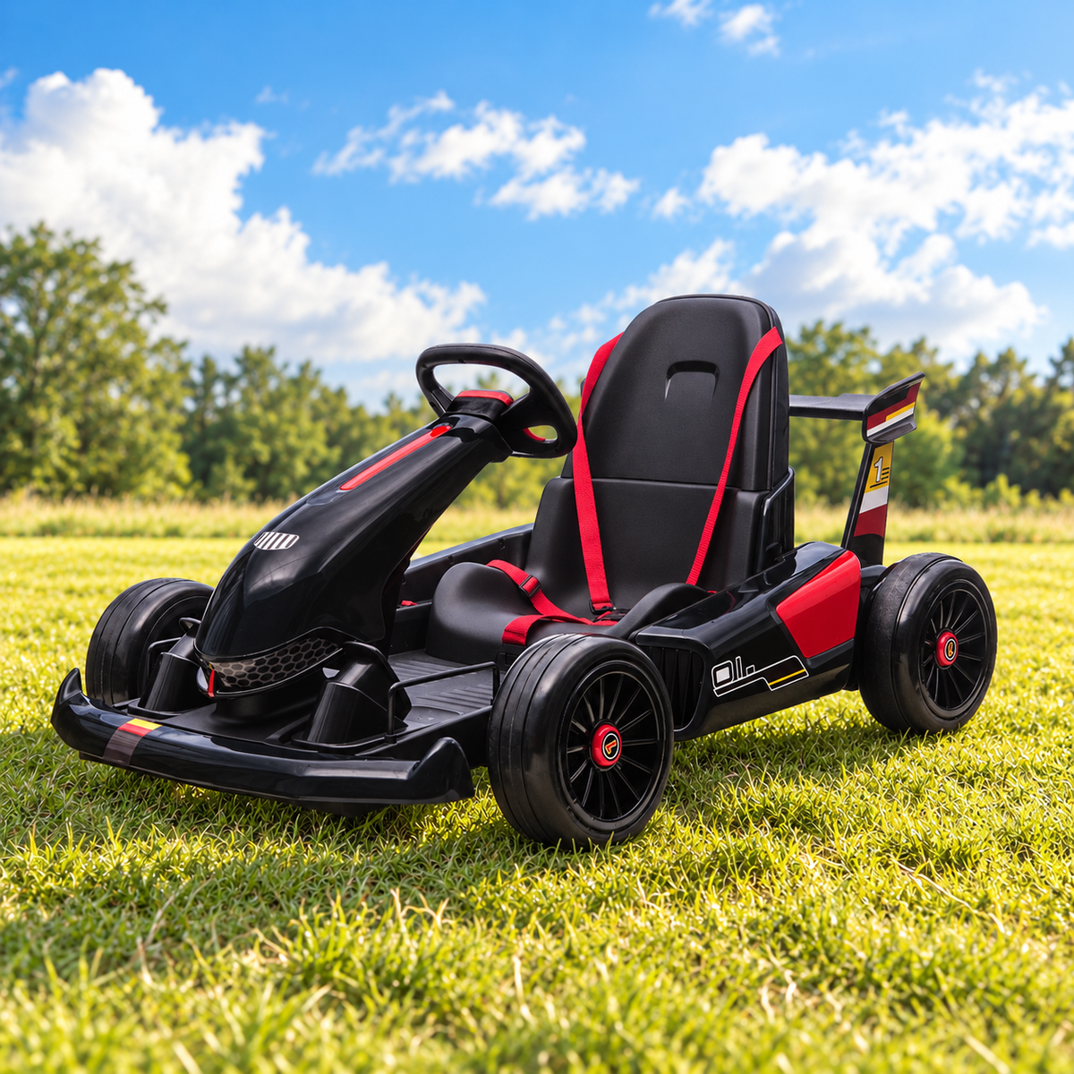 24V Childrens Ride-on Electric Go-Kart in Black