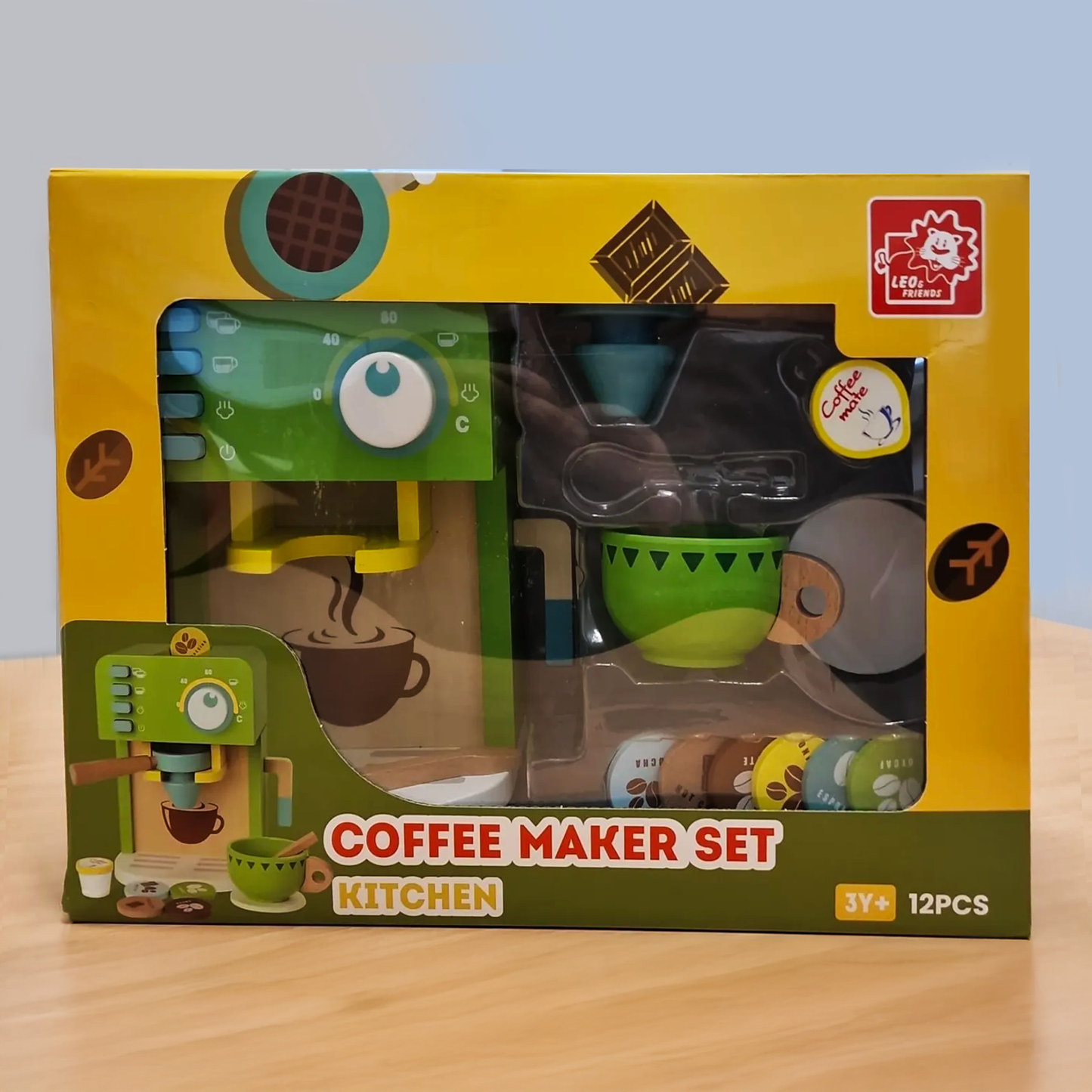 Leo & Friends Wooden Coffee Maker Set – 12 Piece