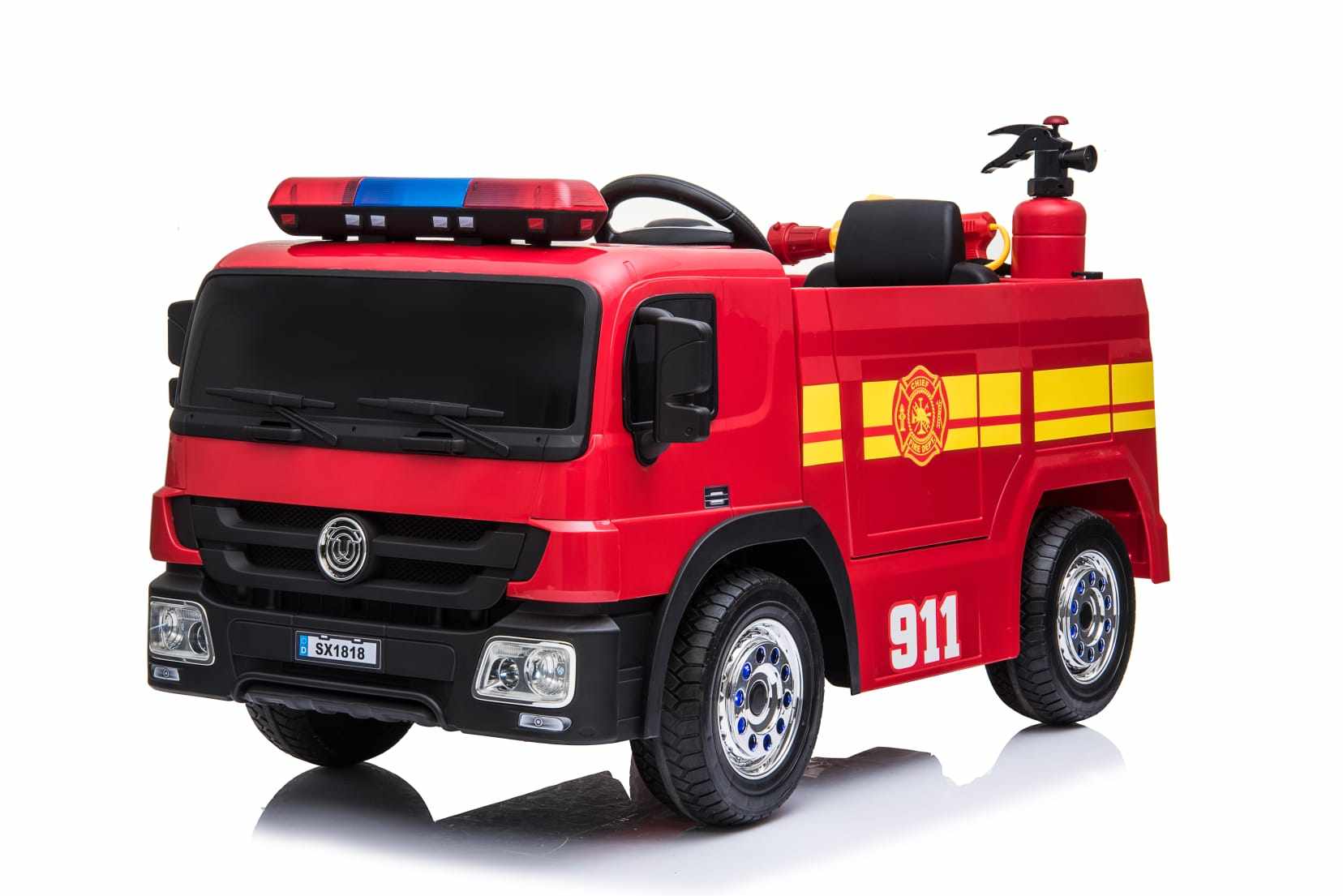 Motorized fire truck ride on on sale