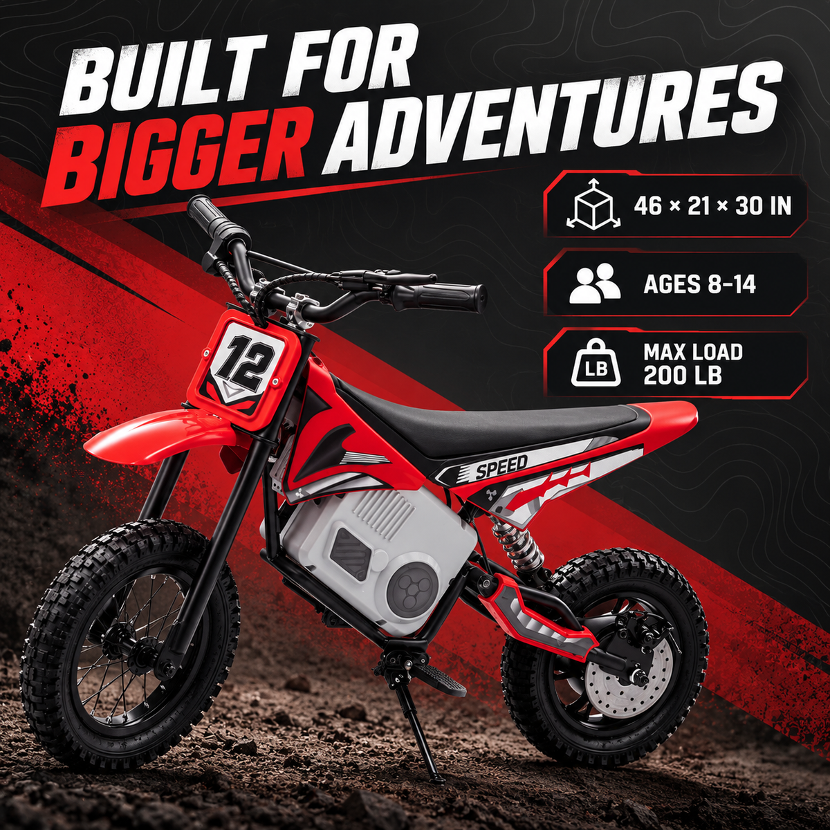 Xmas Club - 36V Electric Mini Dirt Bike | Red - Age 6+
