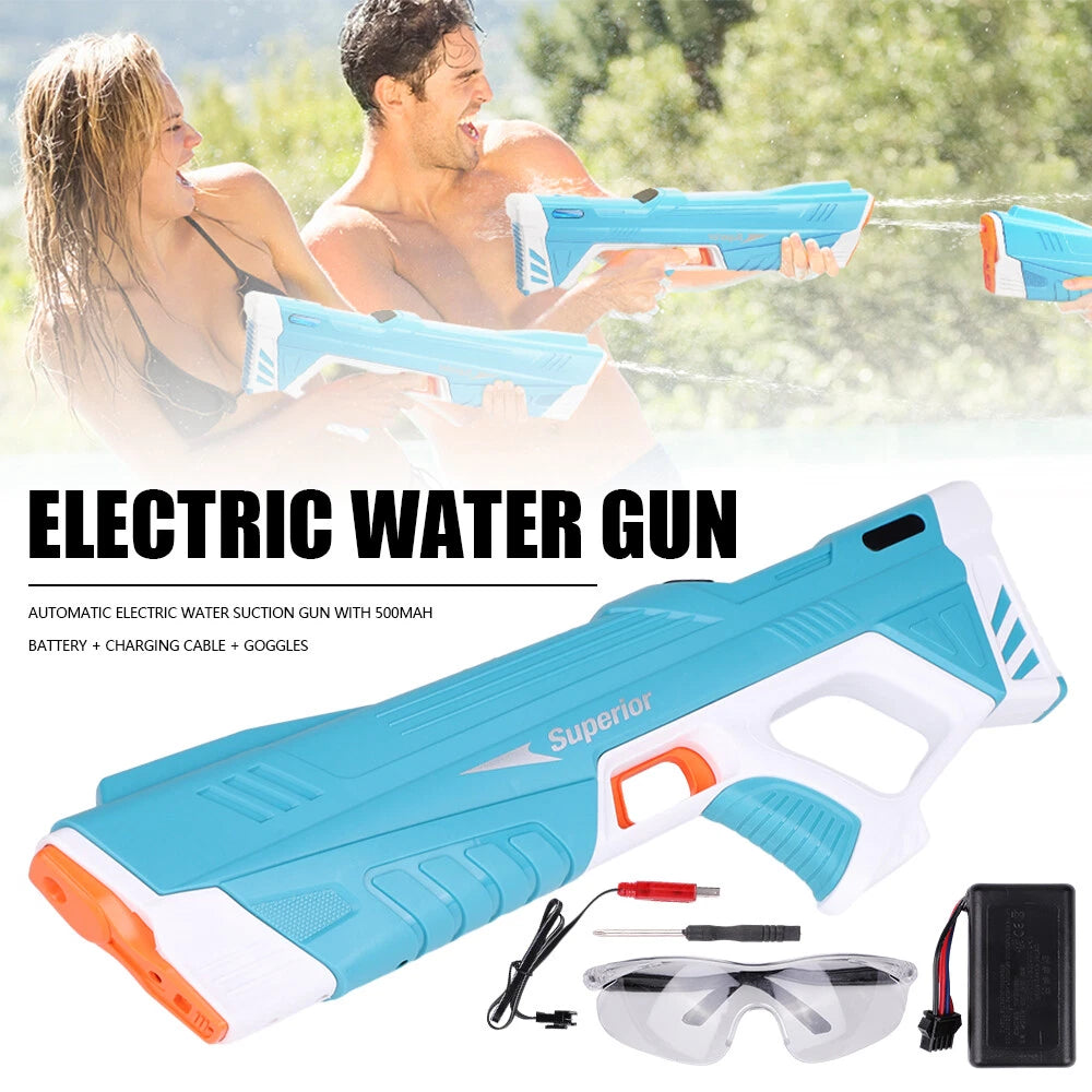 Water Gun Pistol Soaker Powerful Long Range Super Pump Kids Electric Water Gun – Blue