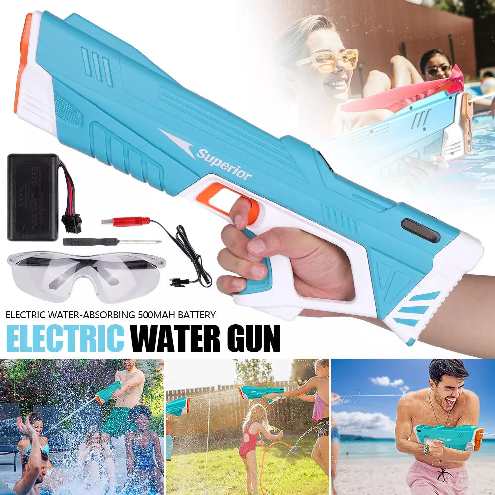 Water Gun Pistol Soaker Powerful Long Range Super Pump Kids Electric Water Gun – Blue