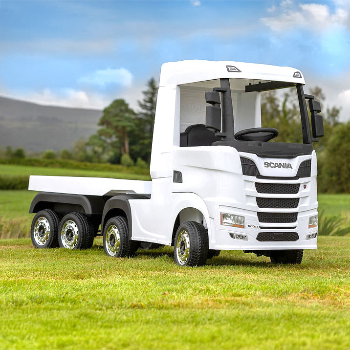 Xmas Club - Official Scania 24V White Ride-On Truck & Trailer