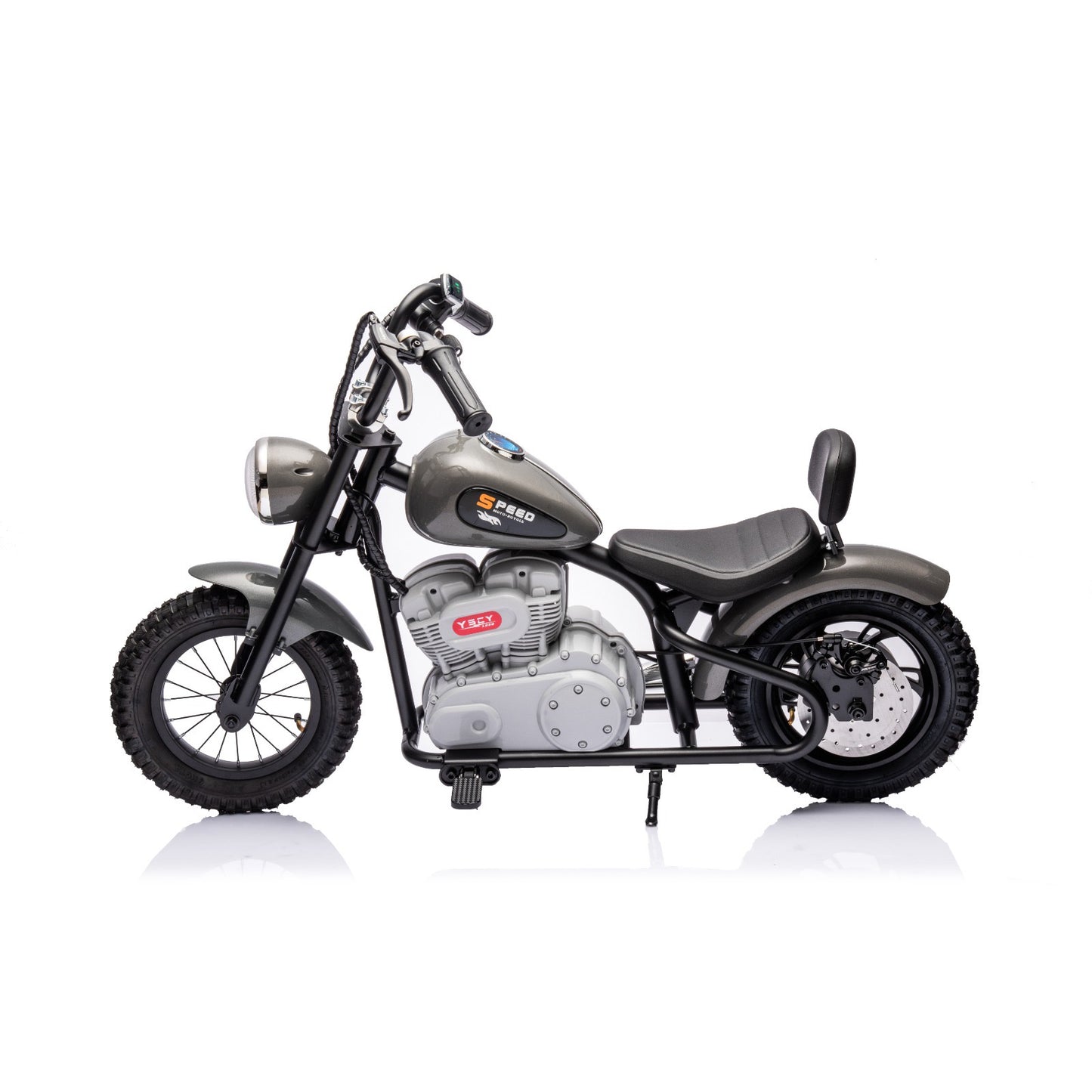 Xmas Club - 36V Electric Chopper Ride On with Twist Grip Throttle | Grey - Age 7+
