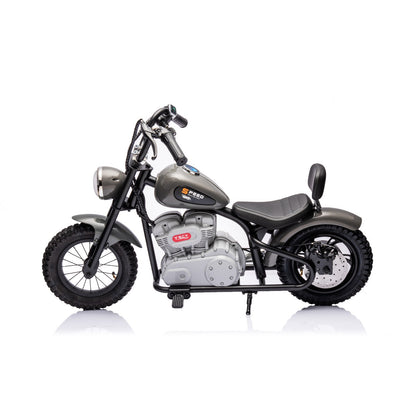 Xmas Club - 36V Electric Chopper Ride On with Twist Grip Throttle | Grey - Age 7+