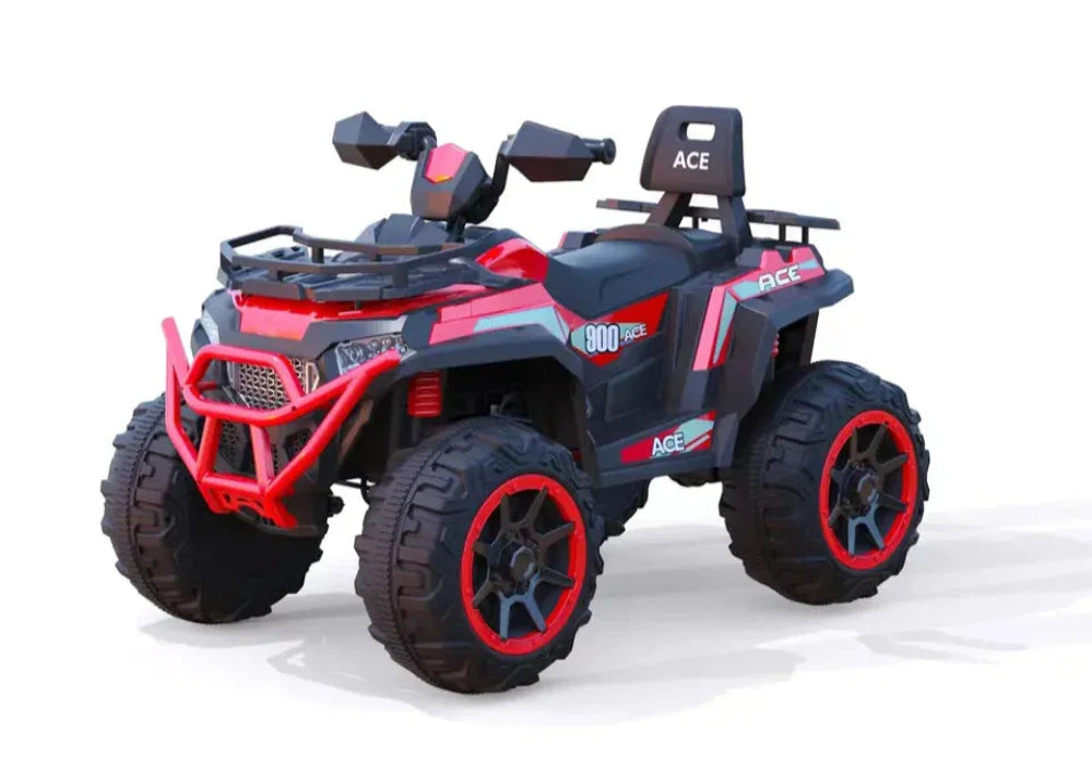 12v ride on pink quad