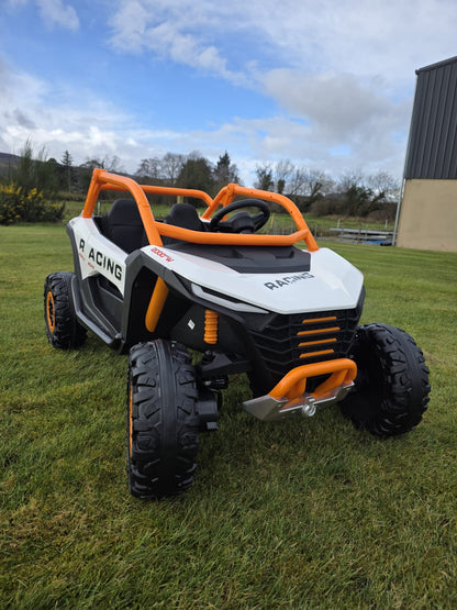 Extreme Two Seat 24V UTV Ride On Toy | White/Orange