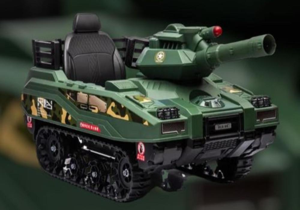 Army Tank Ride On Toy 24V Kids Electric Army Tank Ride-on with Ball Shooter & Remote Control ...