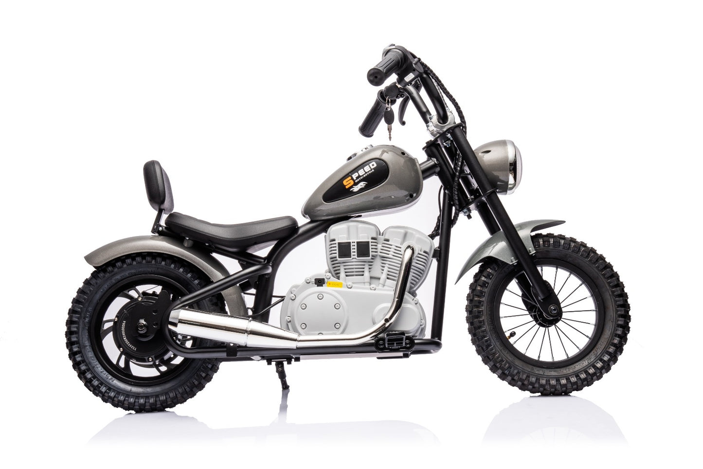 Xmas Club - 36V Electric Chopper Ride On with Twist Grip Throttle | Grey - Age 7+