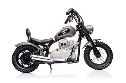 Xmas Club - 36V Electric Chopper Ride On with Twist Grip Throttle | Grey - Age 7+