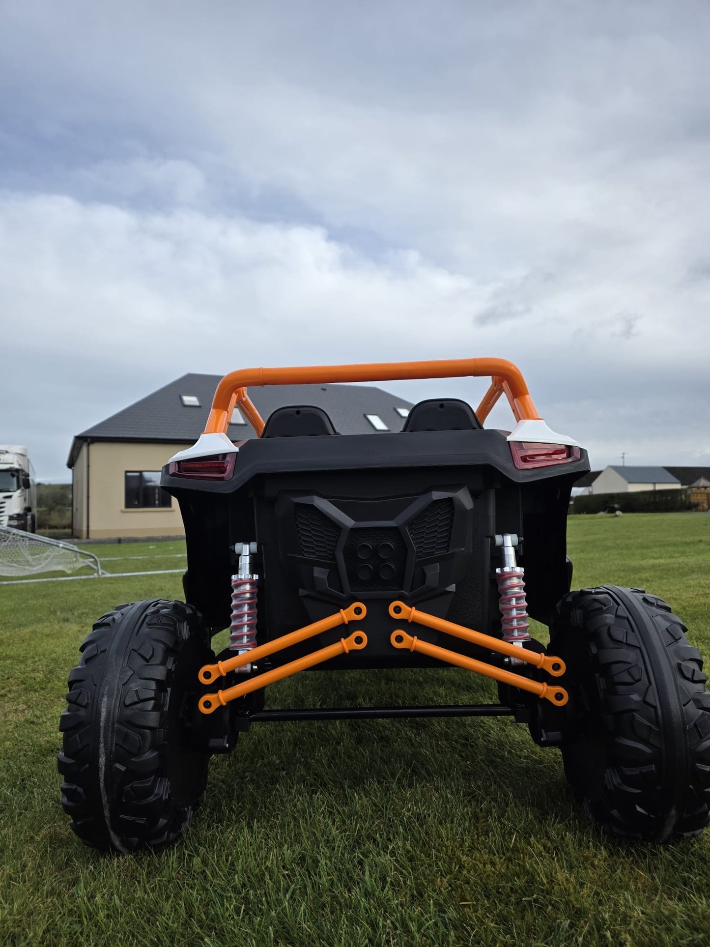 Extreme Two Seat 24V UTV Ride On Toy | White/Orange