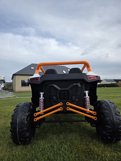 Extreme Two Seat 24V UTV Ride On Toy | White/Orange
