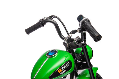 Xmas Club - 36V Electric Motor Cycle Ride On with Twist Throttle | Green - Age 7+