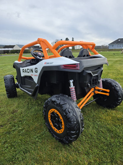 Extreme Two Seat 24V UTV Ride On Toy | White/Orange