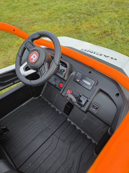 Extreme Two Seat 24V UTV Ride On Toy | White/Orange