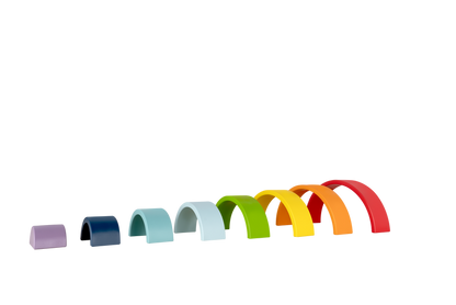 Leo & Friends Wooden Rainbow Stacking Blocks – 8 Piece Set 12M+