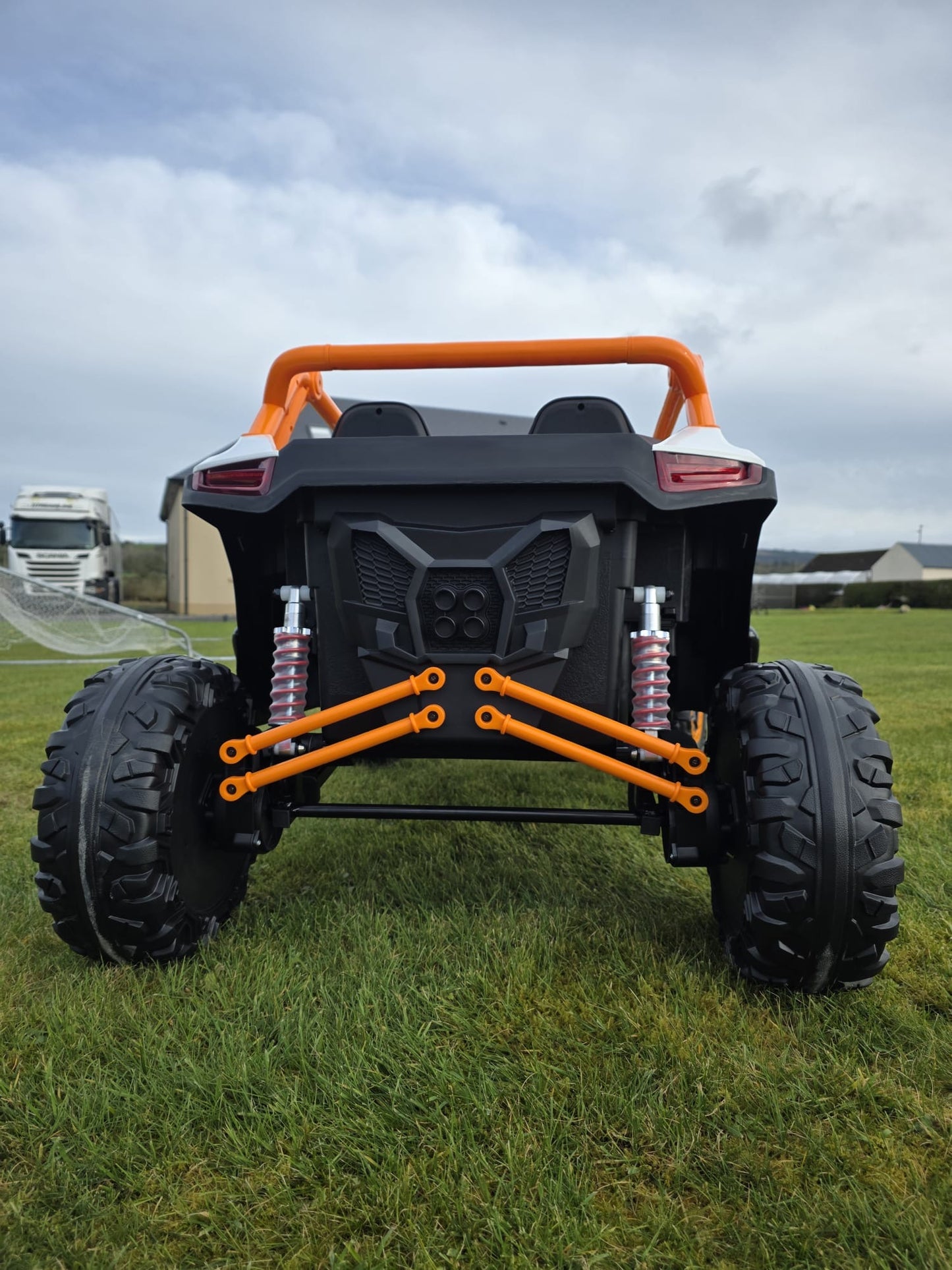 Extreme Two Seat 24V UTV Ride On Toy | White/Orange