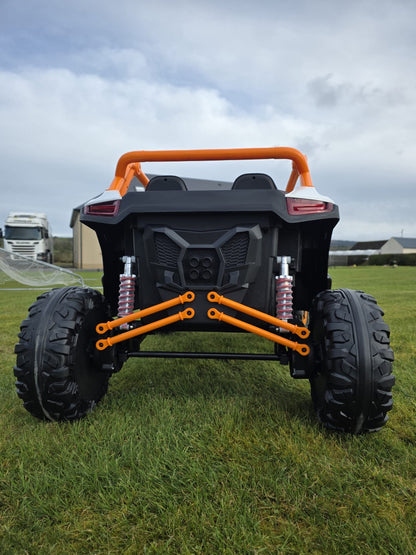 Extreme Two Seat 24V UTV Ride On Toy | White/Orange