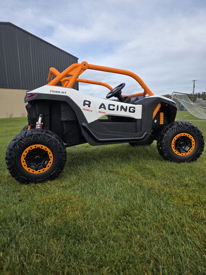 Extreme Two Seat 24V UTV Ride On Toy | White/Orange