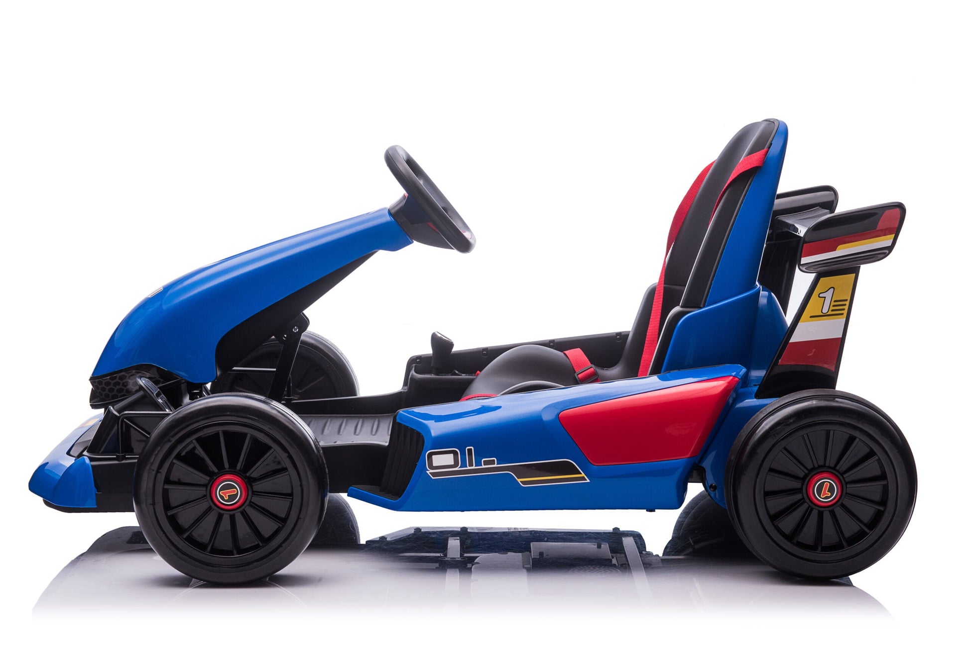 blue kids go kart