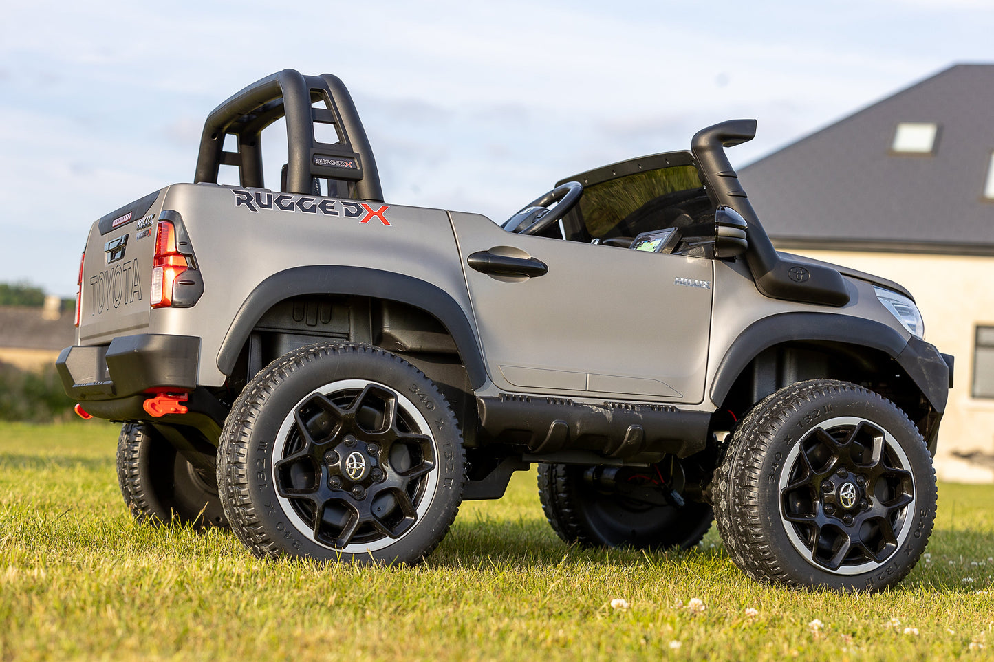 Licensed Toyota Hilux Grey RuggedX 2-Seater Ride-On Jeep