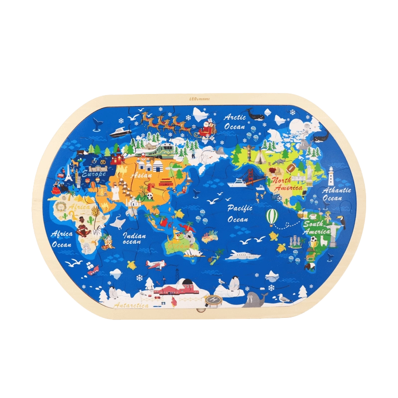 Leo & Friends World Tour Kid’s Jigsaw Puzzle – 48-Piece Wooden Educational Puzzle for Kids 3–6