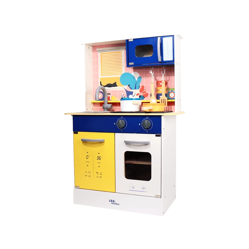 Leo & Friends Wooden Light & Sound Kitchen Set – Pretend Play Cooking 3+