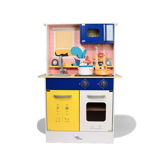 Leo & Friends Wooden Light & Sound Kitchen Set – Pretend Play Cooking 3+
