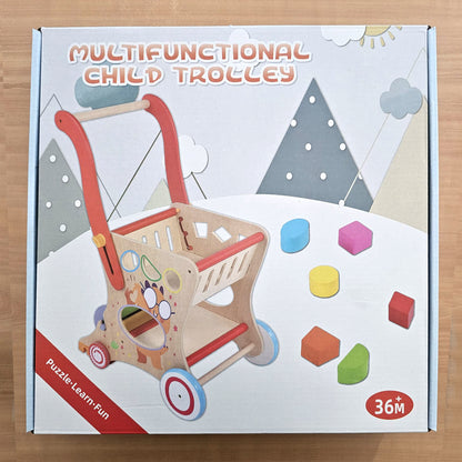 Wooden Pretend Play Shopping Cart