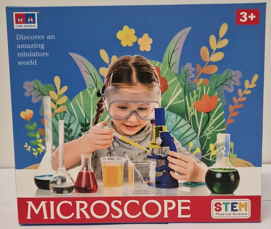 Kids’ Microscope Science Kit (Ages 3–12, 300x Zoom)
