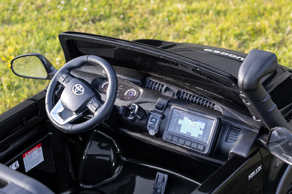 Licensed Toyota Hilux in Black RuggedX Two Seat Ride On Jeep