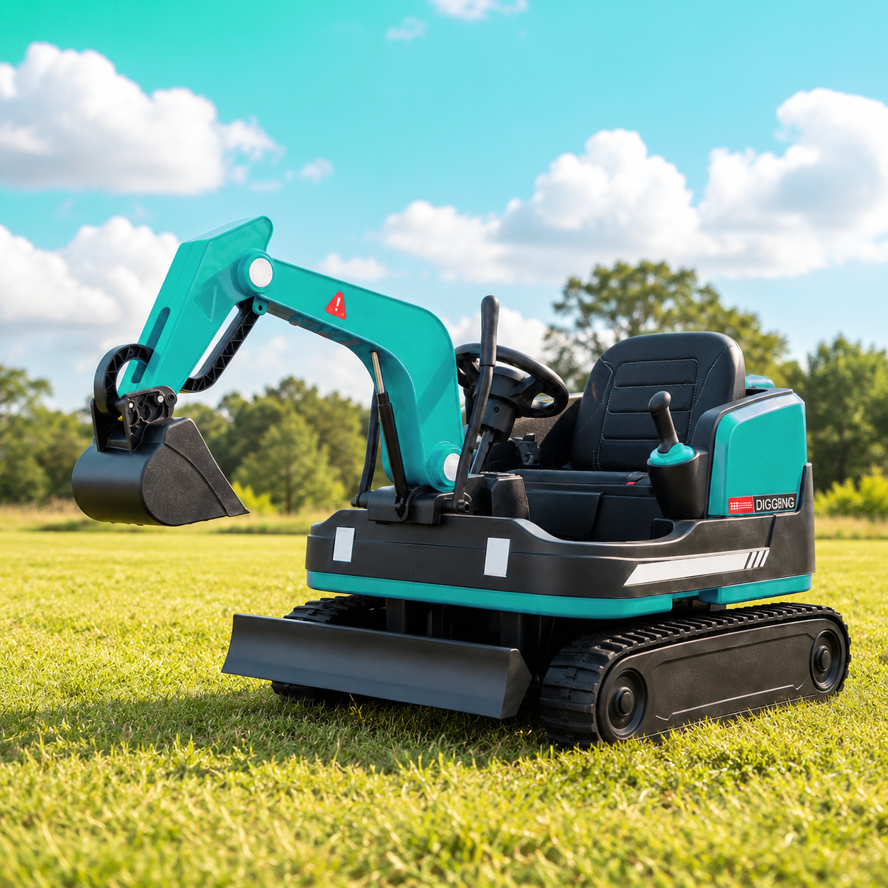 24V Mini Ride On Electric Digger in Blue