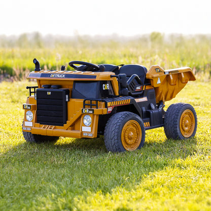 Xmas Club - Kids Yellow Ride On Electric Dumper Truck