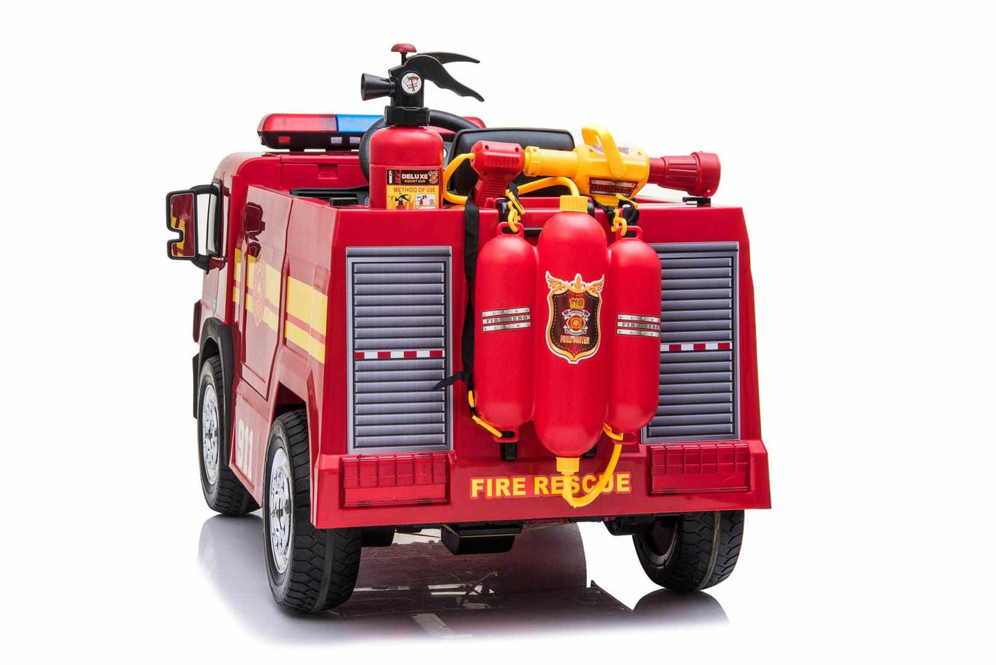 Kids’ 12V Electric Red Fire Engine Ride-On – Water Gun - In Stock