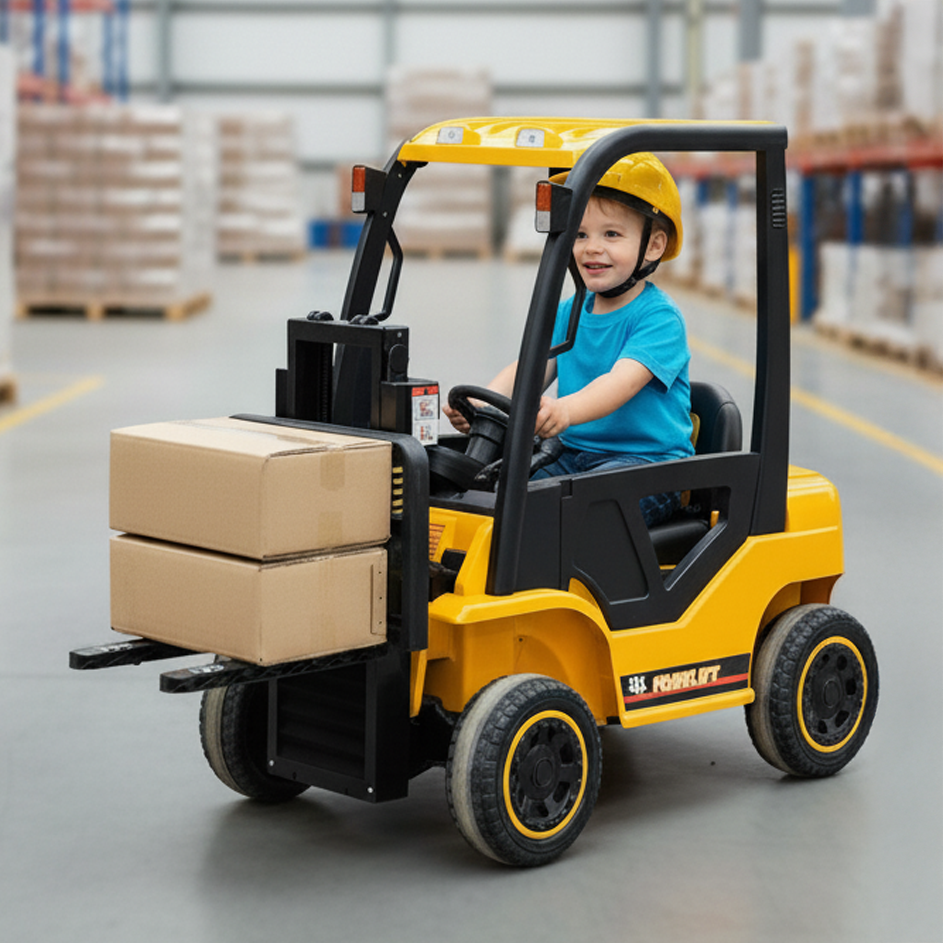 Kids’ 12V Electric Forklift Ride-On – MP3, USB, Pallet & Parental Control
