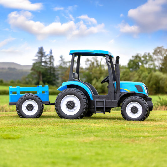 Xmas Club - New Holland 24V Electric Blue Tractor with Trailer