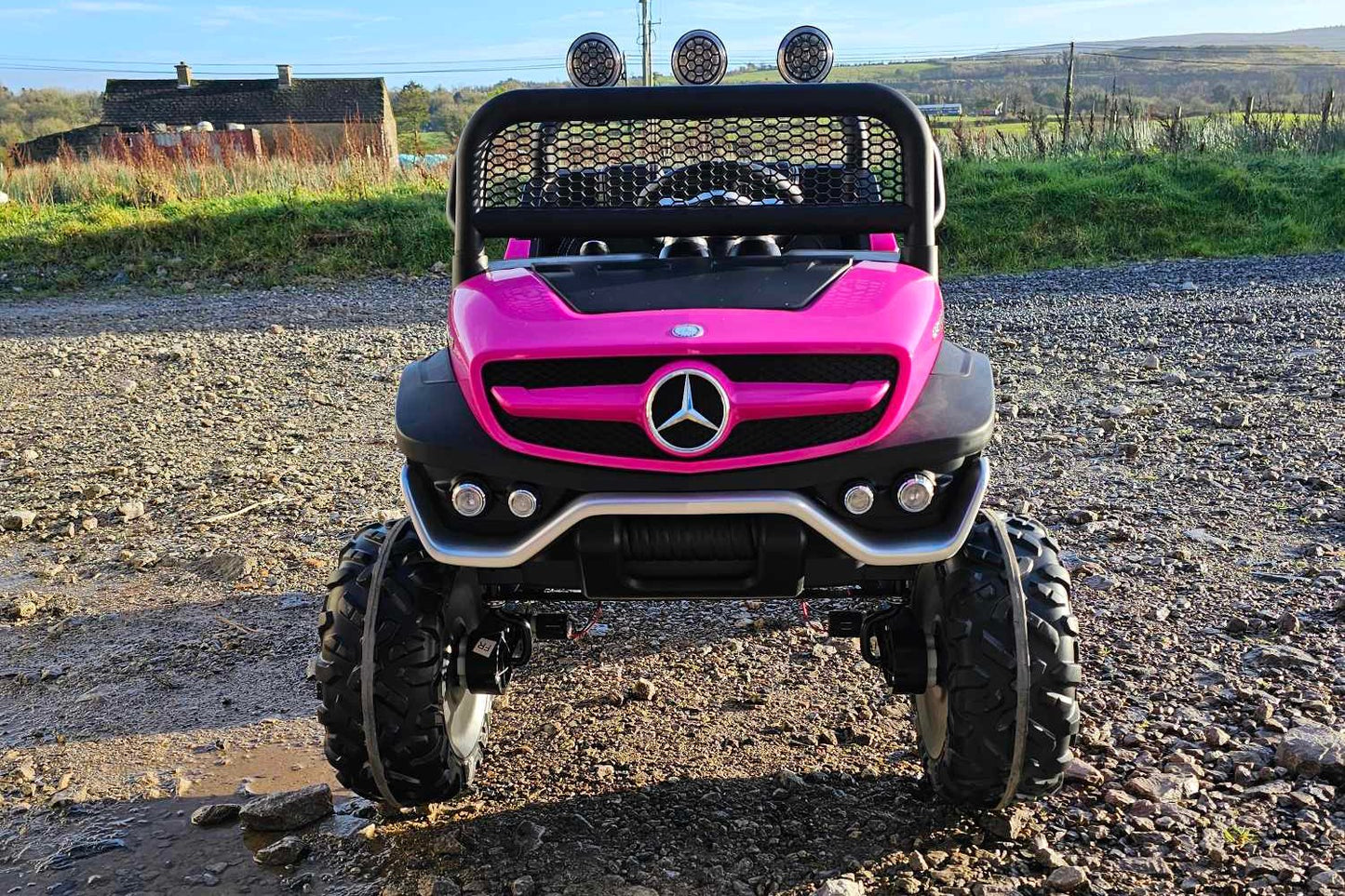 Mercedes Benz Pink Unimog Ride On Jeep for Kids (Ex-Display)