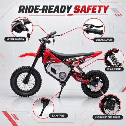 Xmas Club - 36V Electric Mini Dirt Bike | Red - Age 6+