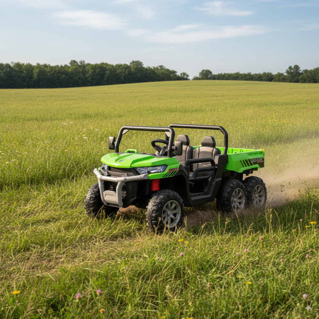 24V 6-Wheel Gator Two Seat Ride-On Electric Vehicle with Tipping Feature